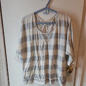 Gray Striped Women's Top